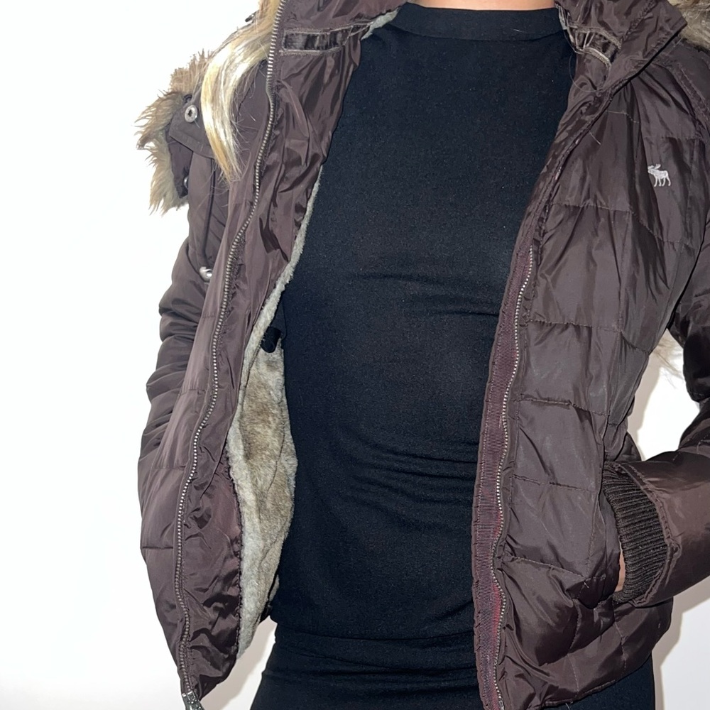 Abercrombie & Fitch Dark Brown Puffer Jacket